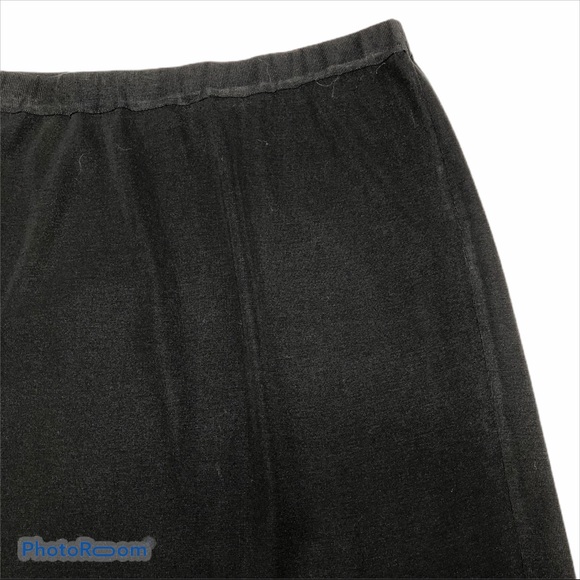 Ming Wang Black Ribbed Knit Stretch A Line Skirt - Picture 3 of 8